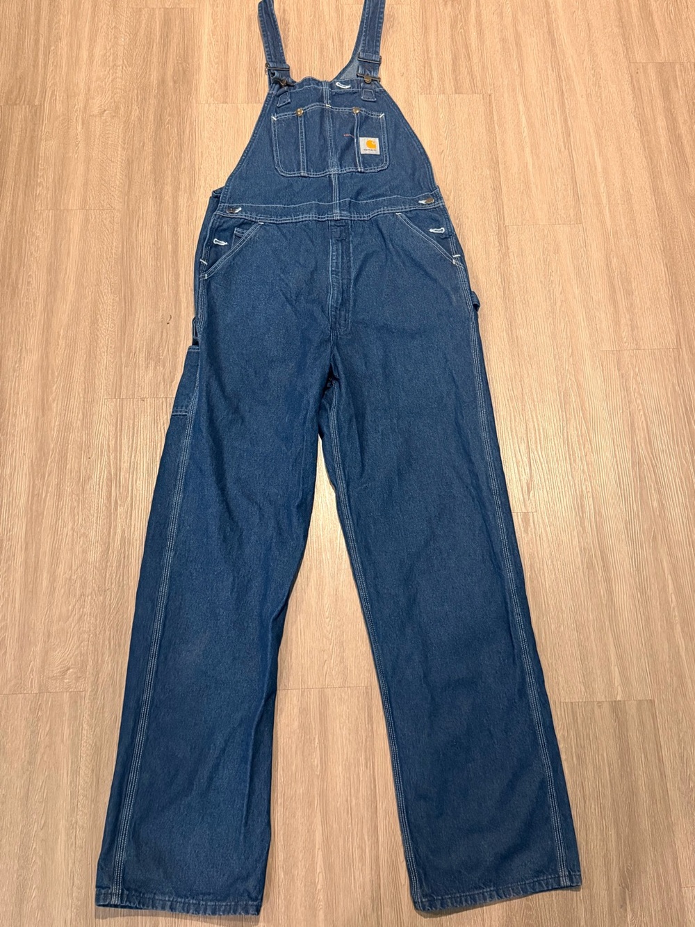 Carhartt R07 DST Darkstone Blue Denim Bib Overalls Men's 36X36 Workwear
